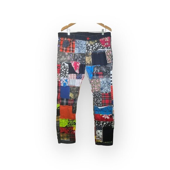 BIEPA Jeans Patchwork 1971 RARE Mens Size 36 x 31 Distressed Skinny Leg - Picture 3 of 11